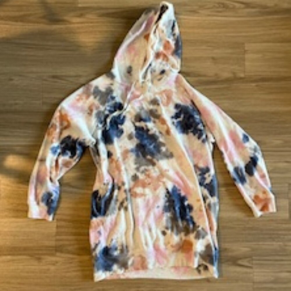 Women's Pink Sweatshirt Dress Size Small Colorful Tie Dye